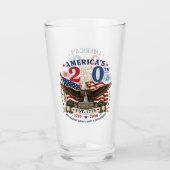 Rot Weiß Blau 4. Juli Bierglas Glas (Vorderseite)