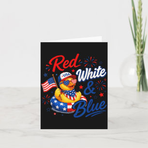 Rot Weiß Blau 4. Juli Gummiente Amerikanische Flag Karte