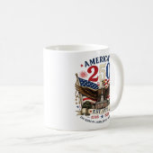 Rot Weiß Blau 4. Juli Kaffeetasse (VorderseiteRechts)