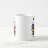 Rot Weiß Blau 4. Juli Kaffeetasse (Mittel)