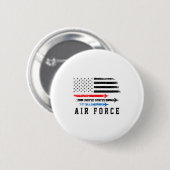Rot Weiß Blau Air Force Überflug Stolz Amerikanisc Button (Vorne & Hinten)