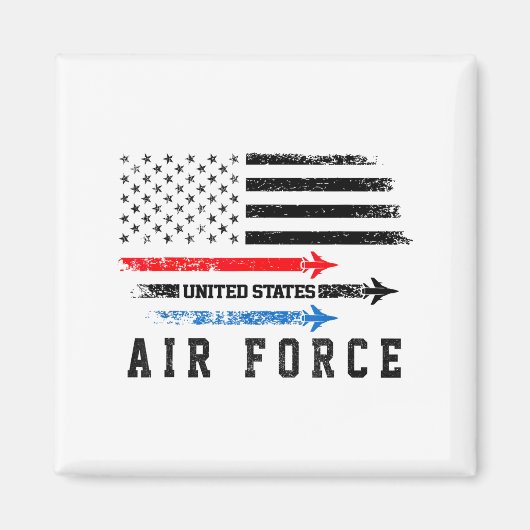 Rot Weiß Blau Air Force Überflug Stolz Amerikanisc Magnet (Vorne)