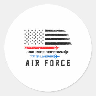 Rot Weiß Blau Air Force Überflug Stolz Amerikanisc Runder Aufkleber