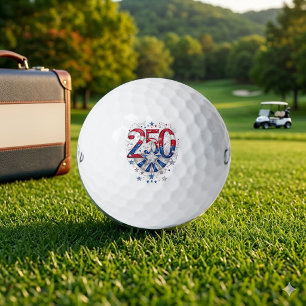 Rot Weiß Blau Amerika 250 Patriotische Silberstern Golfball