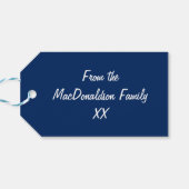 Rot-weiß-blau-amerikanischer Weihnachtsurlaub Geschenkanhänger (Rückseite Horizontal)