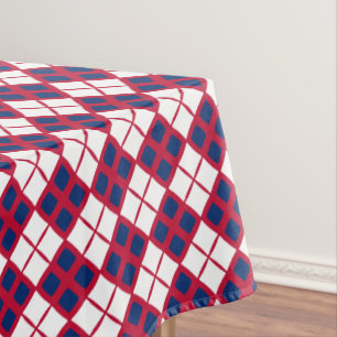 Rot-Weiß-Blau-Argyle-Tischdecke Tischdecke
