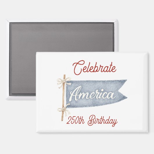 Rot Weiß Blau Feiern Amerika Magnet (Vorderseite/Rückseite)