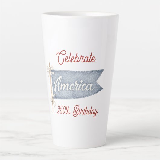 Rot Weiß Blau Feiern Amerika Milchtasse (Vorderseite)