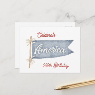 Rot Weiß Blau Feiern Amerika Postkarte