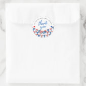 Rot-Weiß-Blau-Flagge Danke Rund Aufkleber (Tasche)