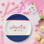 Rot, weiß, blau, Flagge, Sterne, Pfeile, 4. Juli Pappteller (Party)