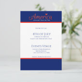 Rot, weiß, blau, Flagge, Sterne, Pfeile, 4. Juli RSVP Karte (Stehend Vorderseite)