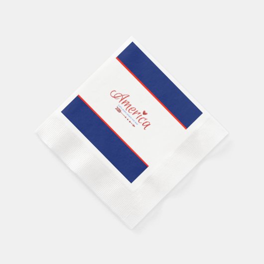 Rot, weiß, blau, Flagge, Sterne, Pfeile, 4. Juli Serviette (Ecke)