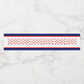 Rot, weiß, blau, Flagge, Sterne, Pfeile, 4. Juli Wasserflaschenetikett (Einzelnes Label)