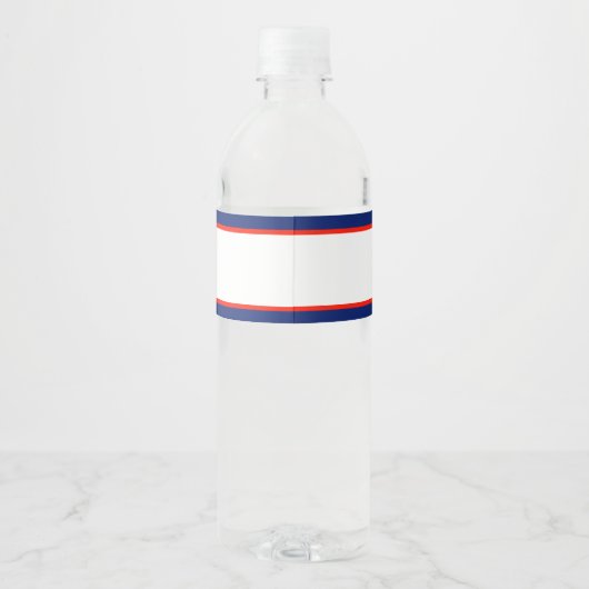 Rot, weiß, blau, Flagge, Sterne, Pfeile, 4. Juli Wasserflaschenetikett (Rückseite)