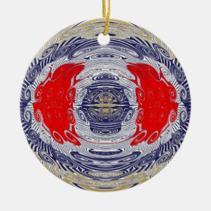 Rot-Weiß-Blau-Gedenkstätte Keramik Ornament