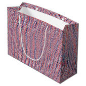Rot, weiß, blau GINGHAM-GIFT BAG L Große Geschenktüte (Rückseite Schrägansicht)