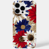 ROT-WEISS-BLAU-GOLD-GLITZER SIEHT SONNENBLUMEN AUS Case-Mate iPhone HÜLLE (Rückseite)