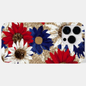 ROT-WEISS-BLAU-GOLD-GLITZER SIEHT SONNENBLUMEN AUS Case-Mate iPhone HÜLLE (Rückseite (Horizontal))