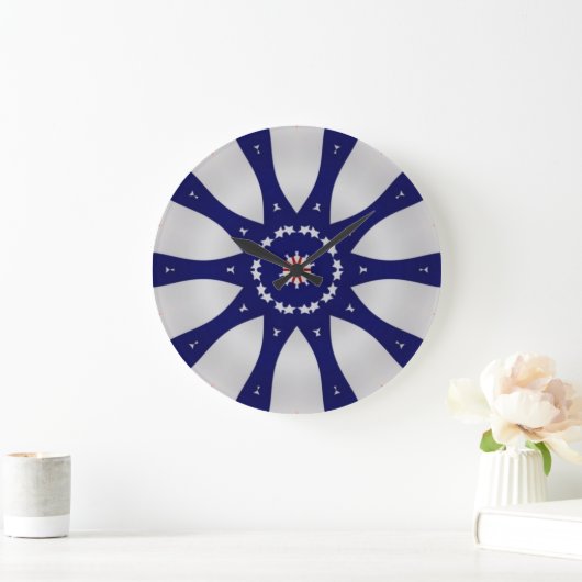 Rot, Weiß, Blau Große Wanduhr (Zuhause)