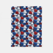 Rot-Weiß-Blau-Herzen-Decke Fleecedecke (Vorderseite)