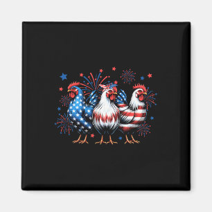 Rot Weiß Blau Huhn USA-Flagge Feuerwerk 4. Juli Magnet
