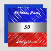 Rot-Weiß-Blau, jedes Party oder Ereignis Einladung (Vorne/Hinten)