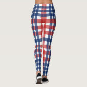 Rot, Weiß, Blau Kariert Leggings (Rückseite)