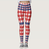 Rot, Weiß, Blau Kariert Leggings (Vorderseite)