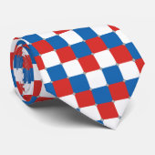 Rot-weiß-blau-kariertes Muster Krawatte (Gerollt)