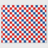 Rot Weiß Blau Kariertes Musterdesign Geschenkpapier (Flach)