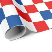 Rot Weiß Blau Kariertes Musterdesign Geschenkpapier (Rolleneckpunkt)