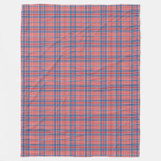 Rot-Weiß-Blau-Karo-Fleece-Decke Fleecedecke