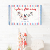 Rot Weiß & Blau Kleidung Mädchen Geburtstag Banner (Insitu)