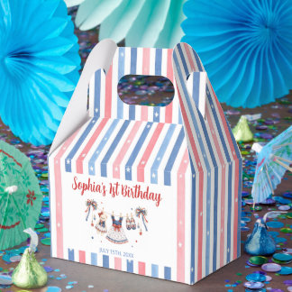 Rot Weiß & Blau Kleidung Mädchen Geburtstag Favor Geschenkschachtel