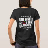 Rot Weiß Blau Lehrer Crew T SHIRT DESIGN (Rückseite)