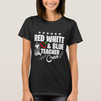 Rot Weiß Blau Lehrer Crew T SHIRT DESIGN