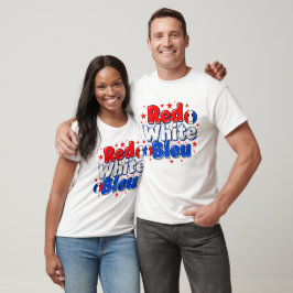 Rot Weiß Blau Lustiges Französisch Patriotisches T T-Shirt