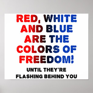 Rot Weiß Blau Lustiges Poster