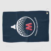 Rot-Weiß-Blau-Monogramm Golfhandtuch (Horizontal)