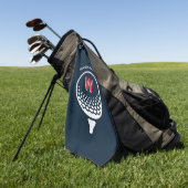 Rot-Weiß-Blau-Monogramm Golfhandtuch (Gras)