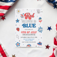 Rot Weiß Blau Party, Party in den USA Einladung