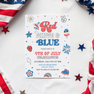 Rot Weiß Blau Party, Party in den USA Einladung