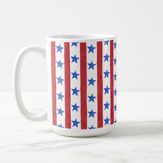 Rot Weiß & Blau Patriotisch Kaffeetasse (Links)