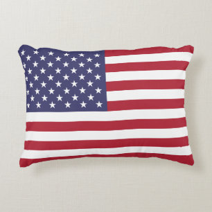Rot Weiß & Blau Patriotische Amerikanische Flagge Dekokissen