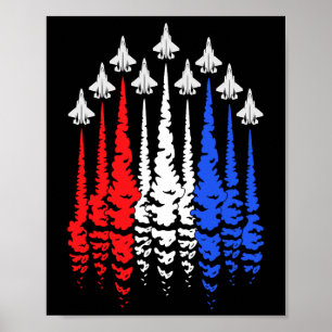 Rot Weiß Blau Patriotische Jets USA-Flagge Männer  Poster