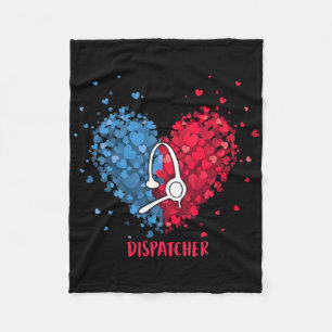 Rot Weiß Blau Patriotischer 911-Dispatcher-Herz 4. Fleecedecke