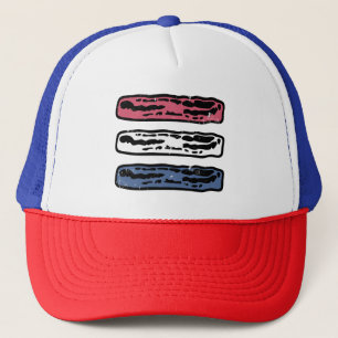 Rot Weiß Blau Patriotischer Speck 4. Juli BBQ Truckerkappe