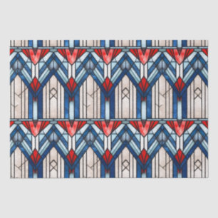 Rot Weiß Blau Patriotisches Buntglas 4. Juli Seidenpapier