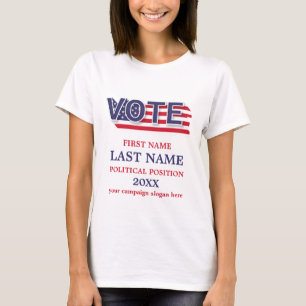 Rot Weiß Blau Politische Kampagne Benutzerdefinier T-Shirt